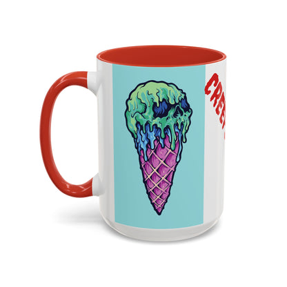 Creepy Ice Cream Mug - Perfect for Halloween, Unique Gift for Coffee Lovers, Spooky Decor, Creepscream Design, Fun Kitchenware