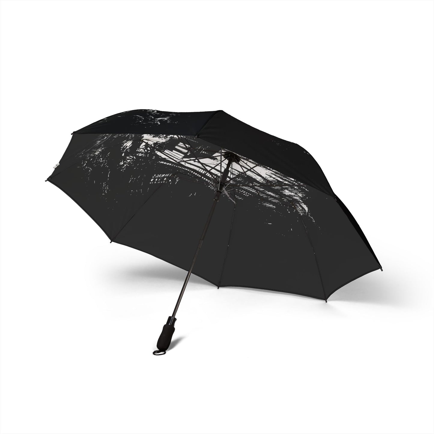 Sleek Black Semi-Automatic Umbrella - Stylish Rain Protection, Travel Accessory, Gift for Him/Her, Chic Rain Gear, Compact Folding Design
