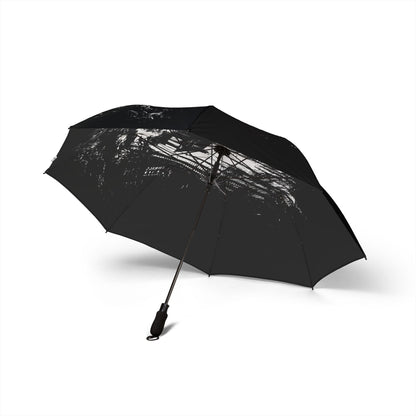 Sleek Black Semi-Automatic Umbrella - Stylish Rain Protection, Travel Accessory, Gift for Him/Her, Chic Rain Gear, Compact Folding Design