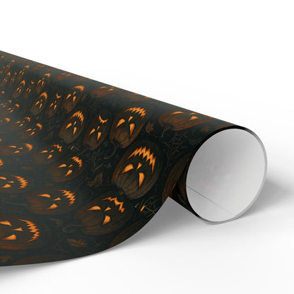 Halloween Pumpkin Wrapping Paper, Festive Gift Wrap for Fall Celebrations, Unique Holiday Supplies, Trick-or-Treat Decor, Party Favors