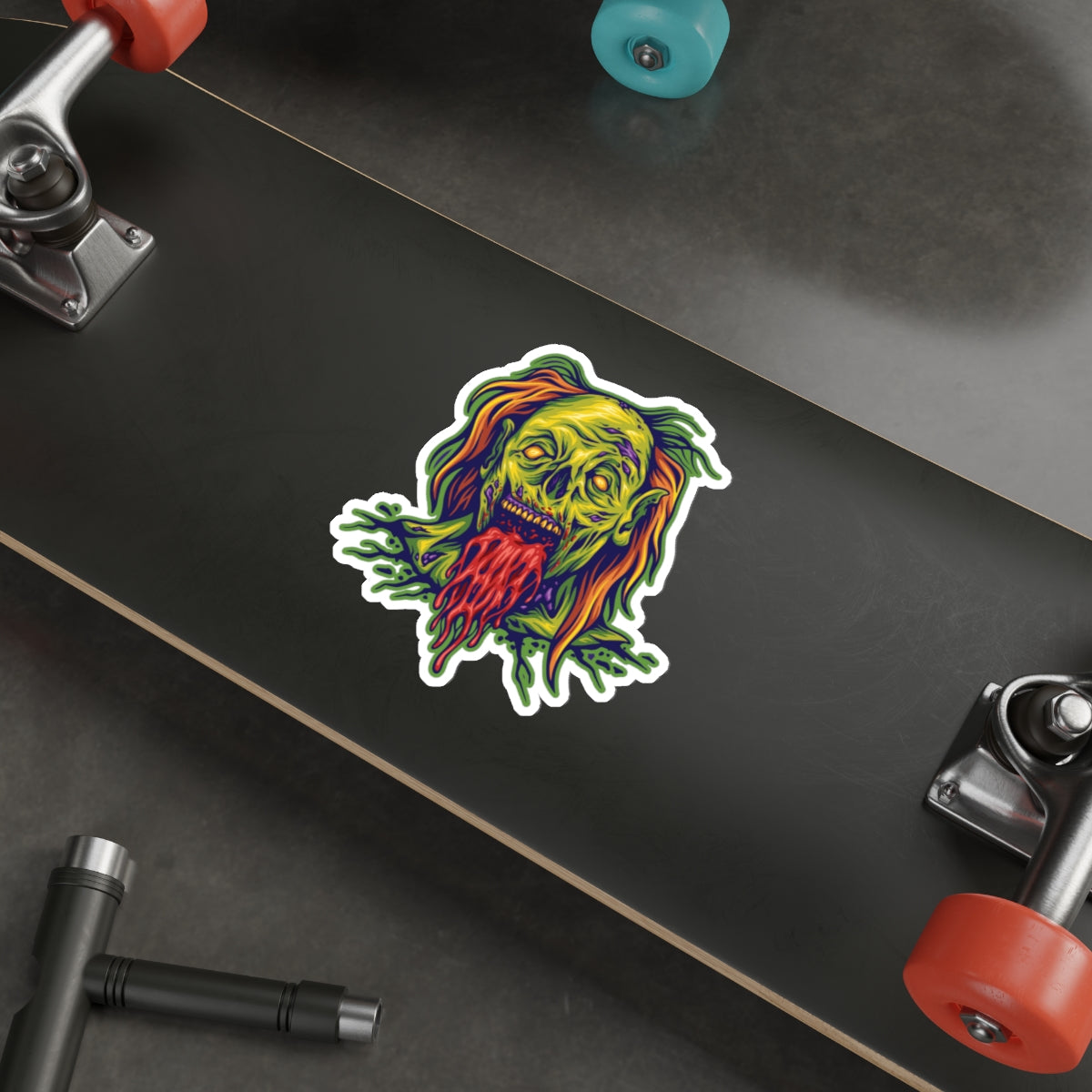 Spooky Zombie Die-Cut Stickers | Halloween Decor, Laptop Stickers, Horror Gifts, Eco-Friendly Stickers, Party Favors