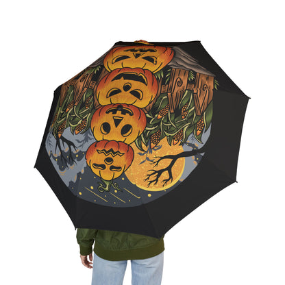 Halloween Pumpkin Design Umbrella | Foldable Rain Gear for Autumn, Cute Gift for Kids and Adults, Fun Outdoor Accessory