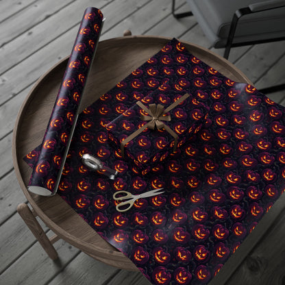 Halloween Themed Wrapping Paper, Festive Gift Wrap, Spooky Gift Wrap for Fall, Pumpkin Gift Wrap, Holiday Wrapping Sheets