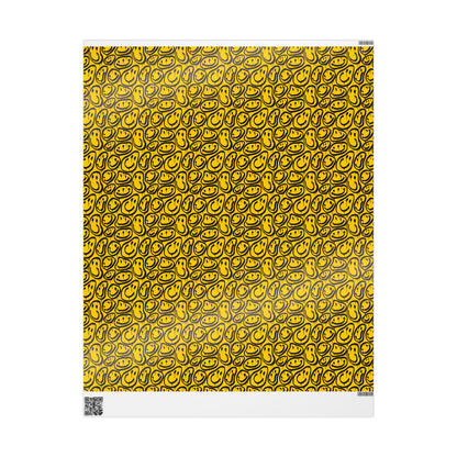 Stylish Wrapping Paper Roll, Unique Gift Wrap for Birthdays, Holidays, Anniversaries, DIY Crafts, Yellow Black Design