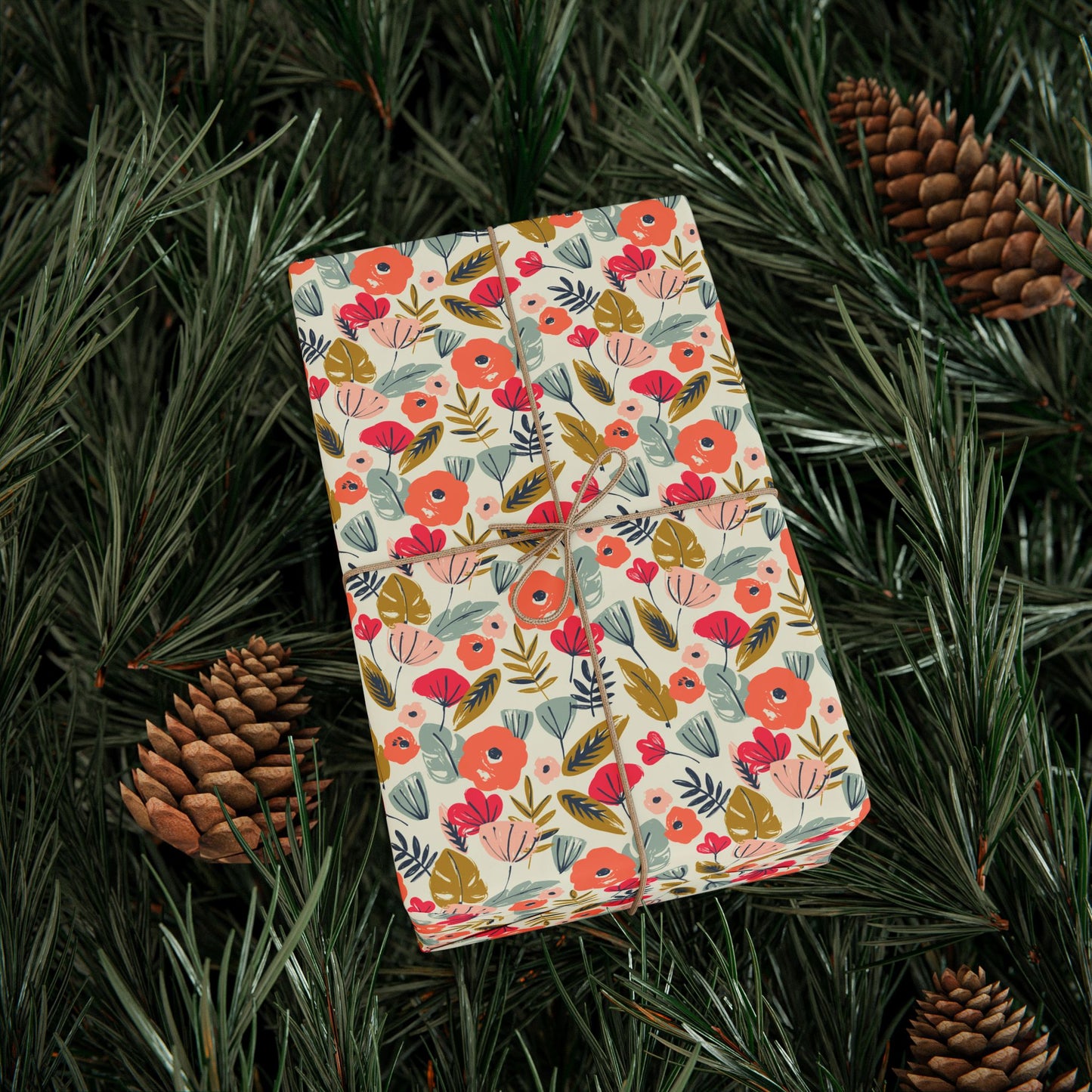 Floral Wrapping Paper for All Occasions, Gift Wrap Roll, Birthday, Holiday, Eco-Friendly, Festive Gift Packaging, Artisan Design