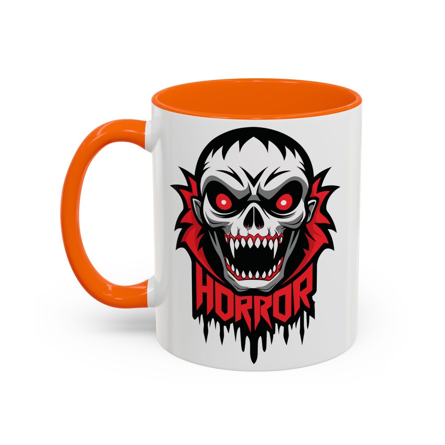 Horror-Themed Coffee Mug, Unique Gift for Halloween Lovers, Scary Decor, Black Accented Mug, Gothic Drinkware, Spooky Kitchenware
