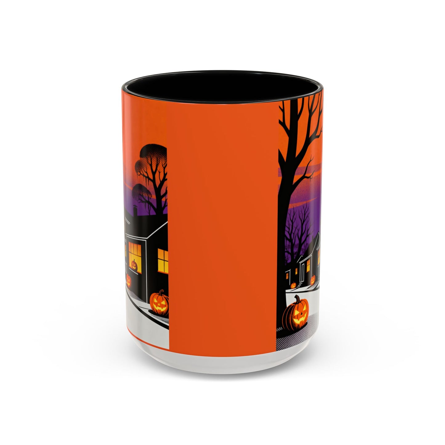 Halloween-Themed Accent Coffee Mug, Spooky Autumn Decor, Pumpkin Coffee Cup, Fall Gift, October Celebration