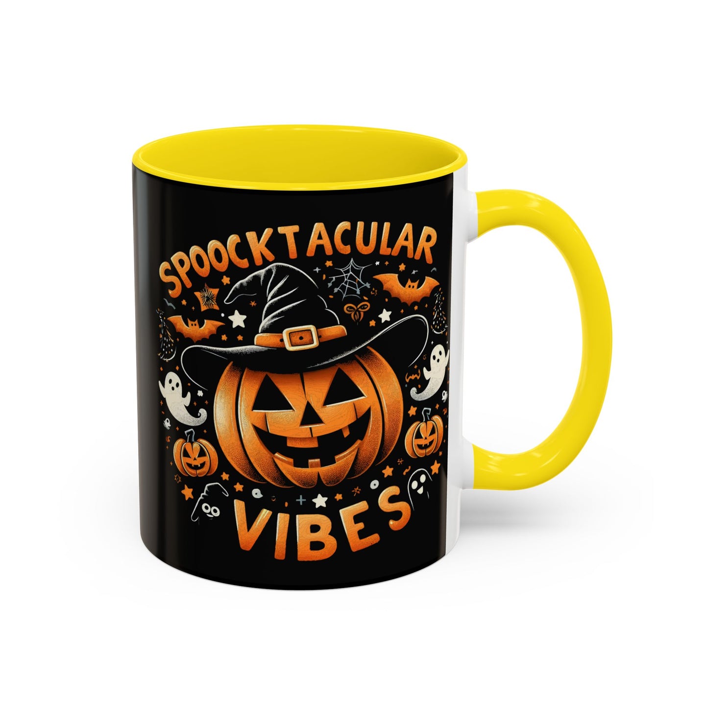 Halloween Accent Coffee Mug - Spooktacular Vibes, Fall Home Decor, Pumpkin Lovers Gift, Trick or Treat Mug, Spooky Season Drinkware