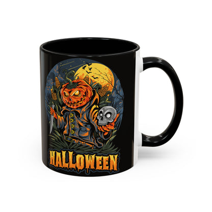 Halloween Pumpkin Coffee Mug, Spooky Mug, Fall Decor, Gift for Halloween Lovers, Black Mug, 11oz or 15oz