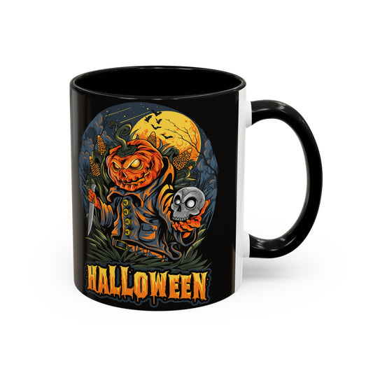 Halloween Pumpkin Coffee Mug, Spooky Mug, Fall Decor, Gift for Halloween Lovers, Black Mug, 11oz or 15oz