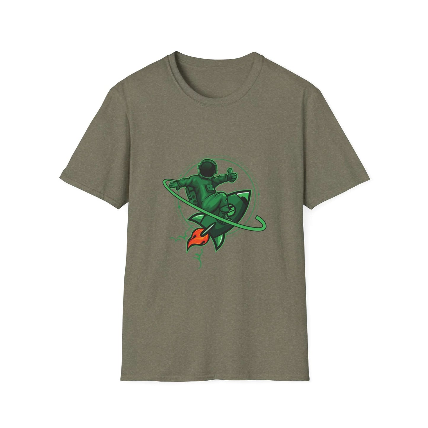 Green Astronaut Flying in Space - Mleem