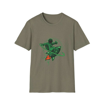 Green Astronaut Flying in Space - Mleem
