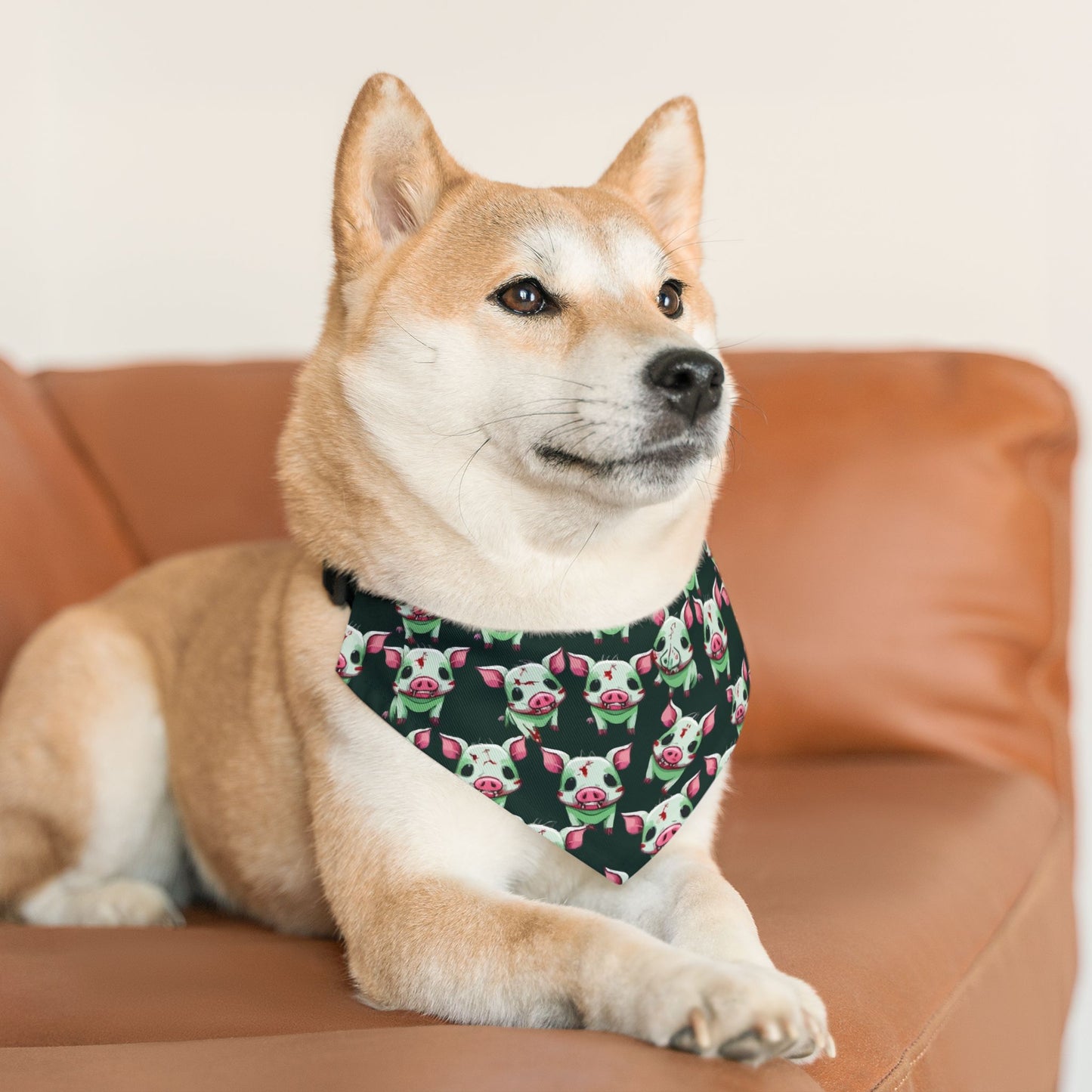 Cute Pig Print Dog Bandana Collar, Pet Accessory for Holidays, Dog Fashion, Cute Dog Gift, Fun Pet Apparel, Pet Birthday Party Decor