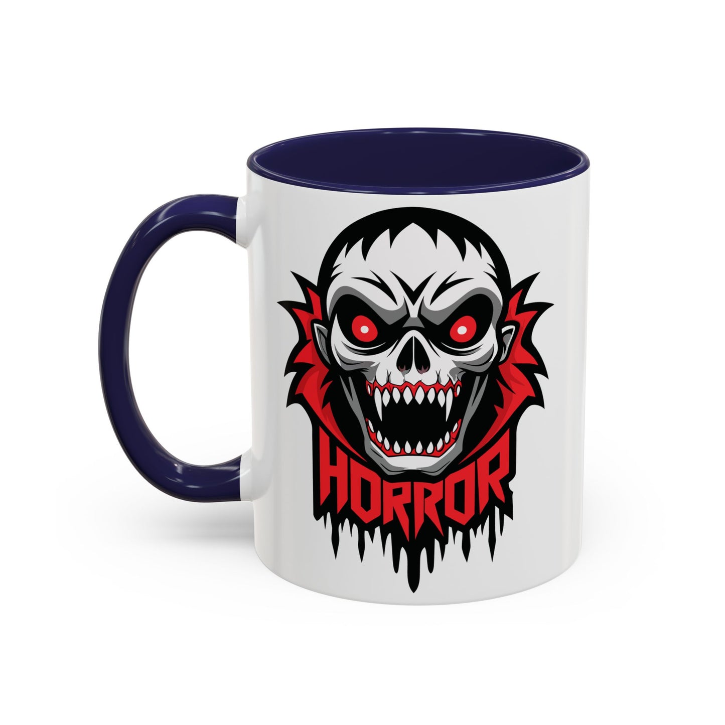 Horror-Themed Coffee Mug, Unique Gift for Halloween Lovers, Scary Decor, Black Accented Mug, Gothic Drinkware, Spooky Kitchenware