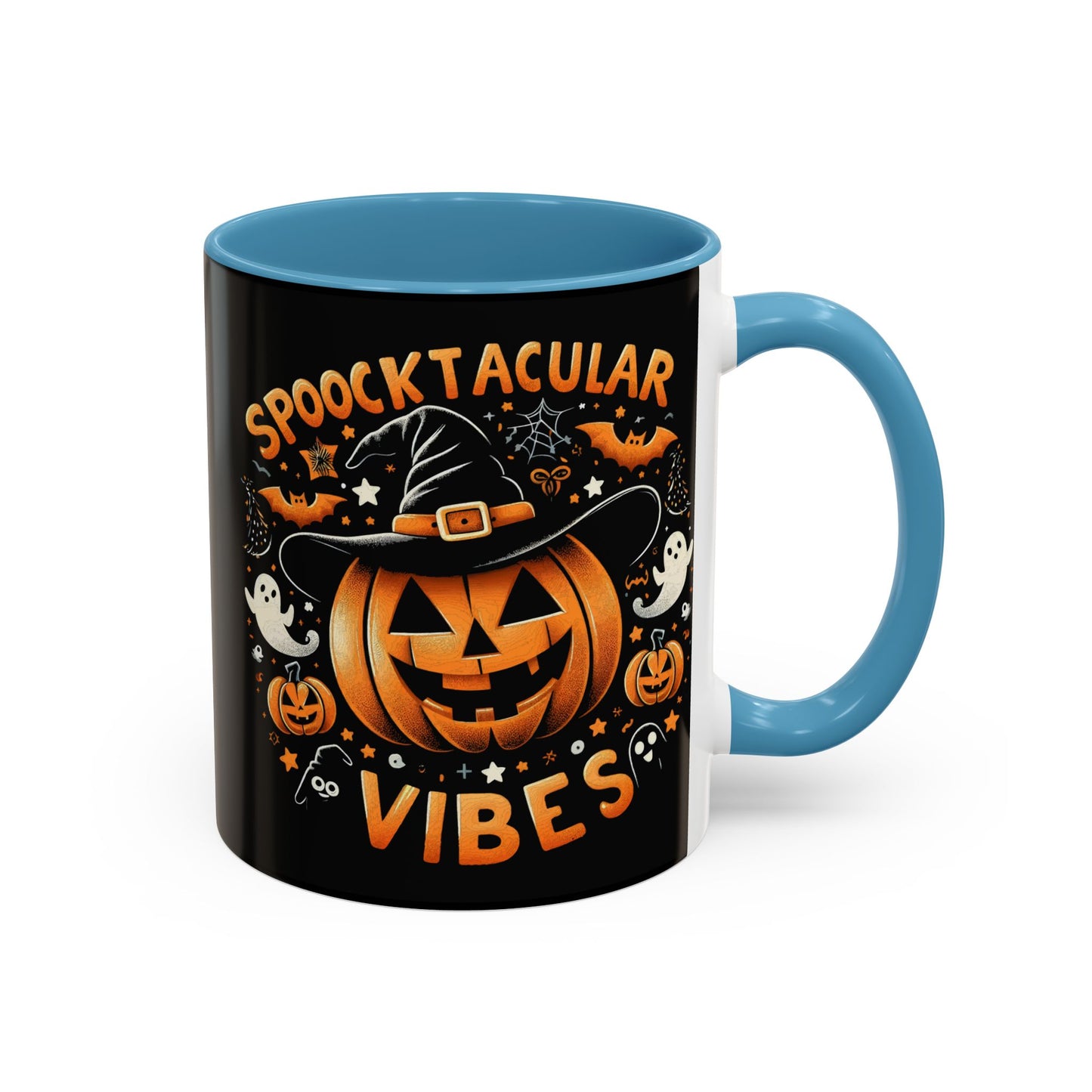 Halloween Accent Coffee Mug - Spooktacular Vibes, Fall Home Decor, Pumpkin Lovers Gift, Trick or Treat Mug, Spooky Season Drinkware