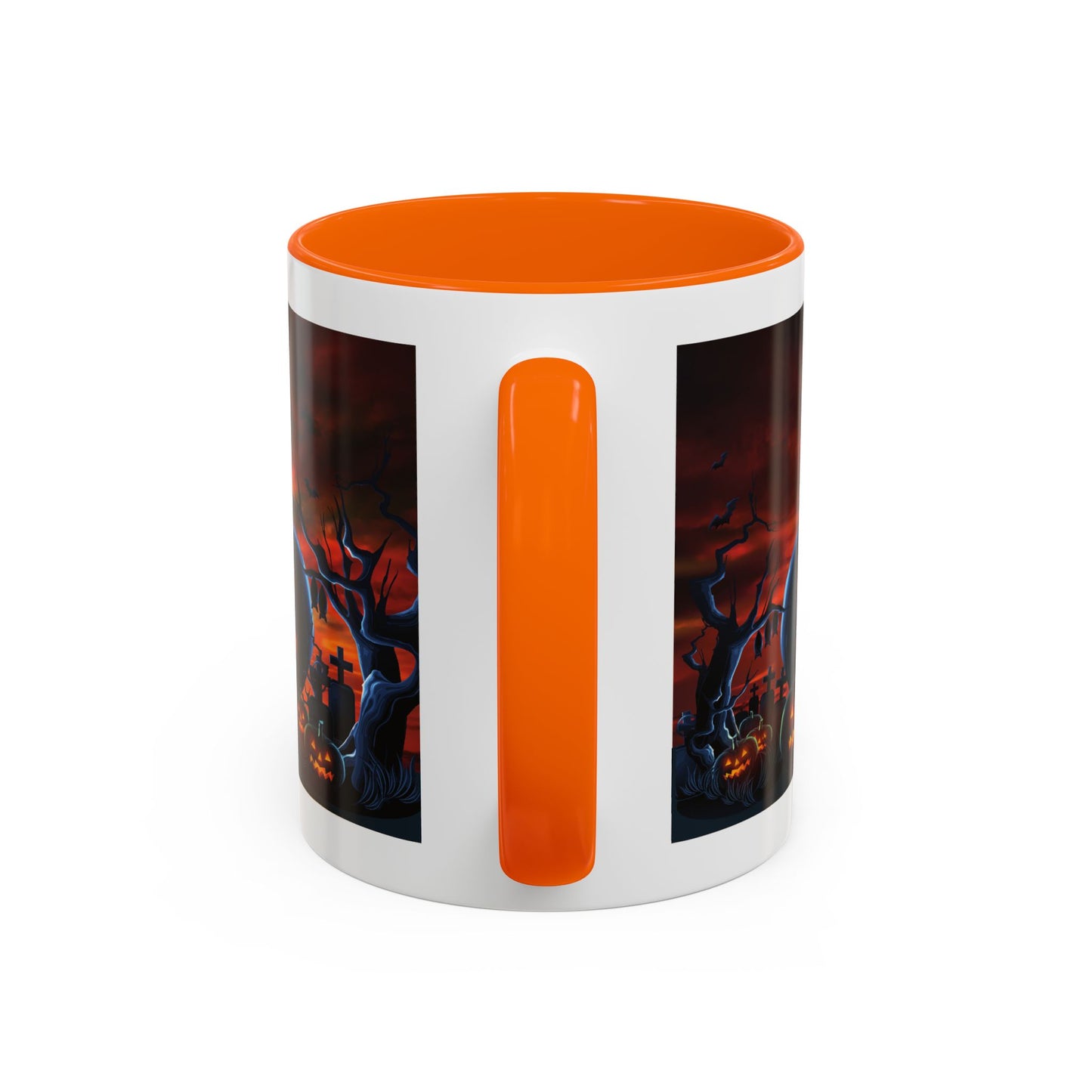 Halloween Pumpkin Accent Mug, Spooky Coffee Cup, Fall Decor, Trick or Treat Gift, Dark Themed Drinkware, Halloween 2023,