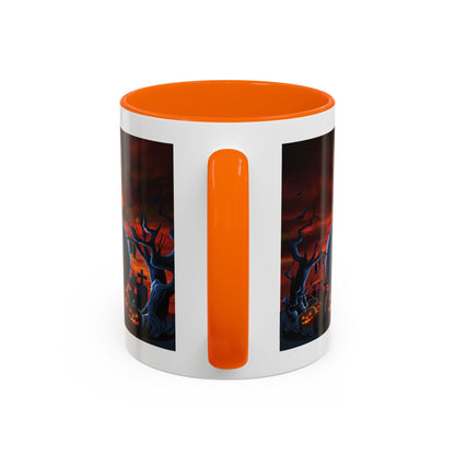 Halloween Pumpkin Accent Mug, Spooky Coffee Cup, Fall Decor, Trick or Treat Gift, Dark Themed Drinkware, Halloween 2023,