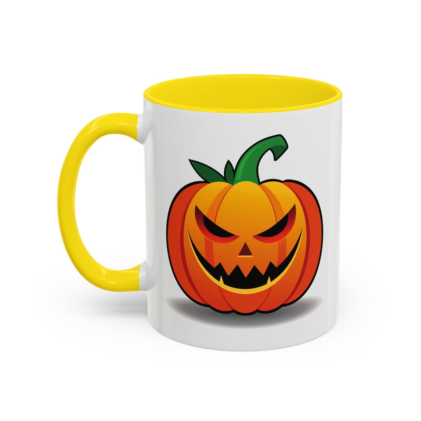 Halloween Pumpkin Accent Mug | Spooky Coffee Cup | Fall Decor | Pumpkin Art | Gift for Halloween Lovers, 11oz, 15oz