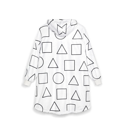 Cozy Abstract Pattern Hooded Blanket