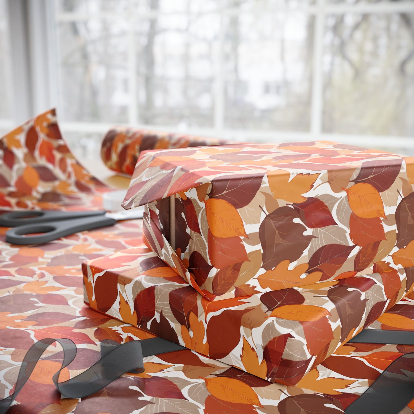 Autumn Leaf Wrapping Paper, Fall Gift Wrap, Eco-Friendly Gift Wrap, Thanksgiving Decor, Seasonal Paper