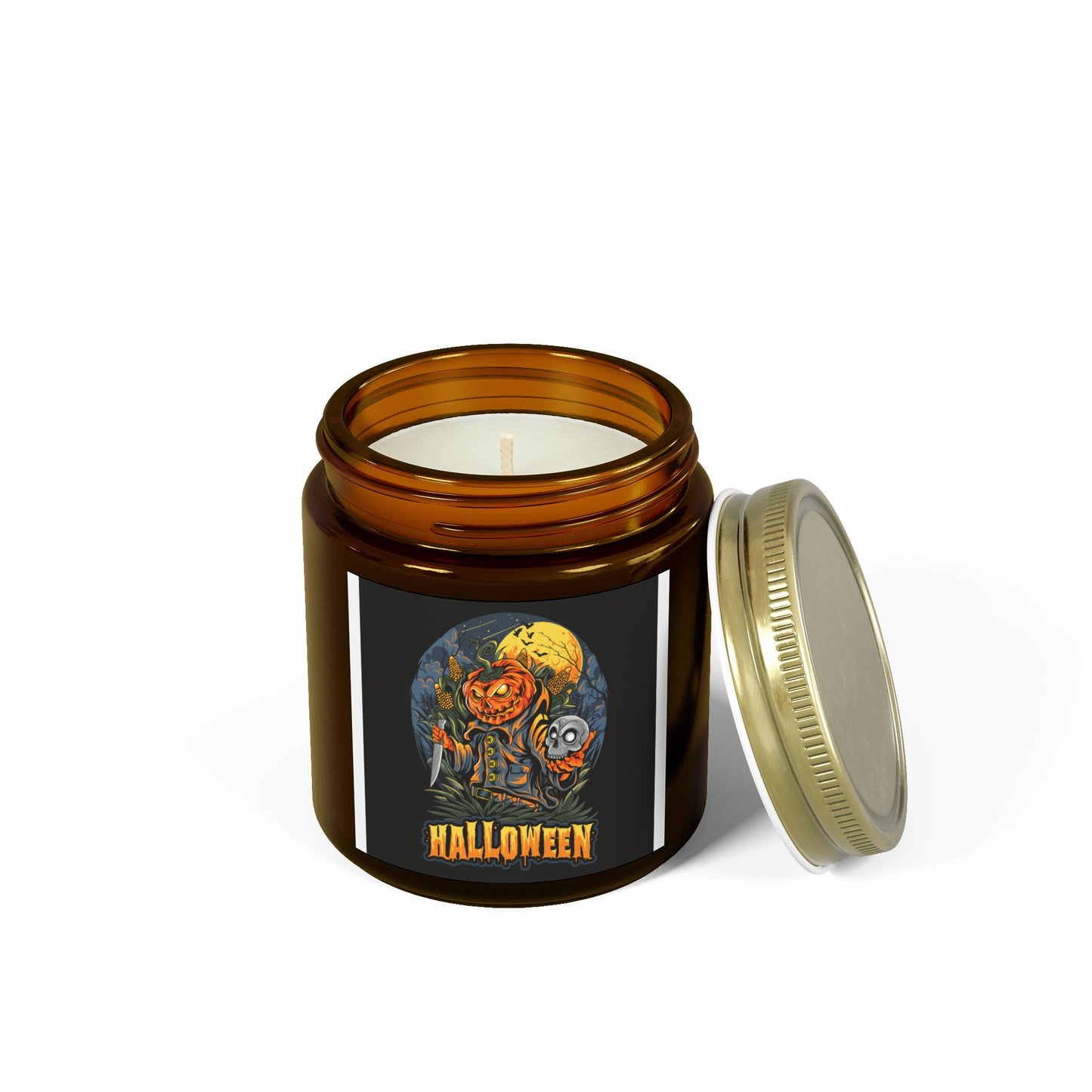 Halloween Scented Candles - Coconut Apricot Wax, Fall Decor, Spooky Room Fragrance, October Gifts, Home Ambiance