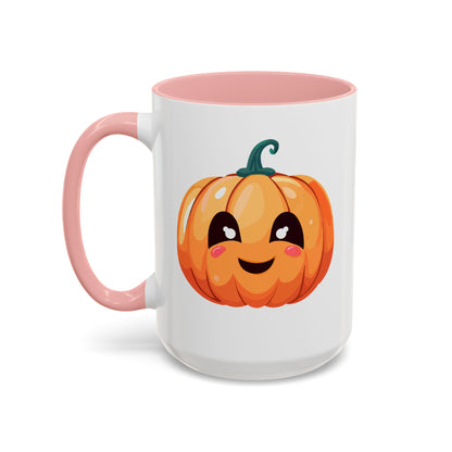 Cute Pumpkin Accent Coffee Mug for Fall, Halloween Decor, Gift for Coffee Lovers, Autumn Kitchenware, Seasonal Drinkware