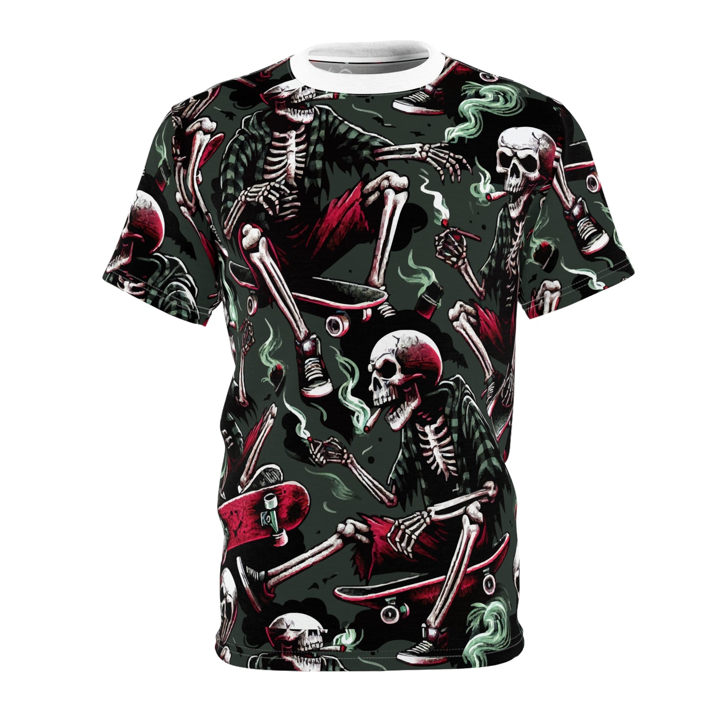 Skate Crew Unisex Tee, Edgy Skeleton Shirt, Cool Graphic T-Shirt, Streetwear Fashion, Gift for Skaters, Halloween Apparel
