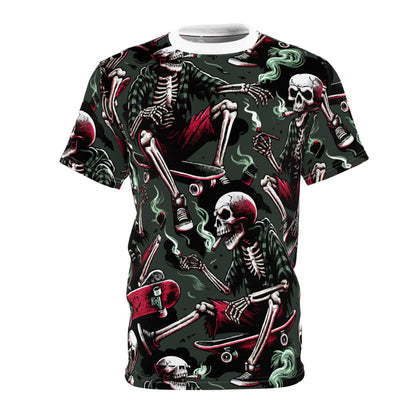 Skate Crew Unisex Tee, Edgy Skeleton Shirt, Cool Graphic T-Shirt, Streetwear Fashion, Gift for Skaters, Halloween Apparel