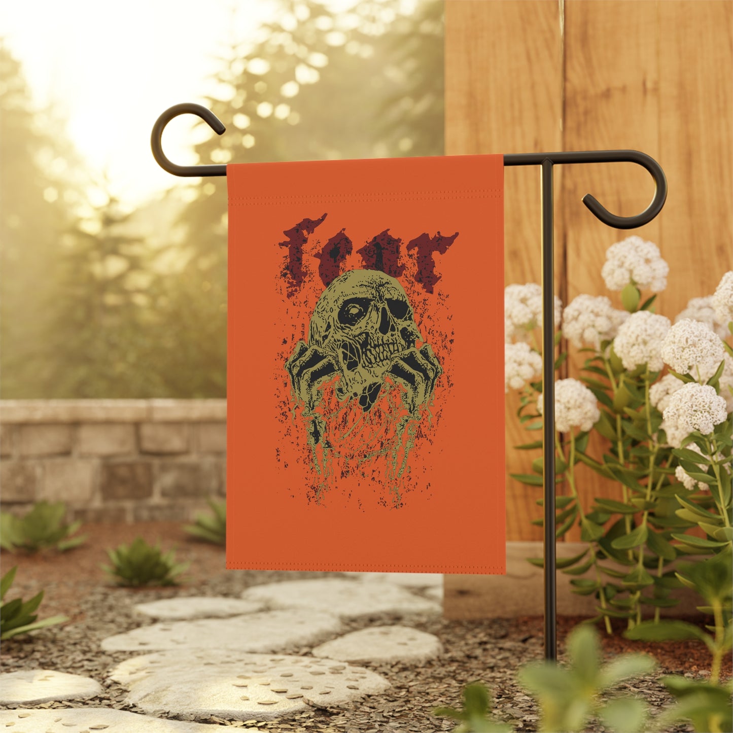 Halloween Garden Banner with Skull Design, Scary Outdoor Décor for Fall, Halloween Parties and Events, Spooky Home Decoration