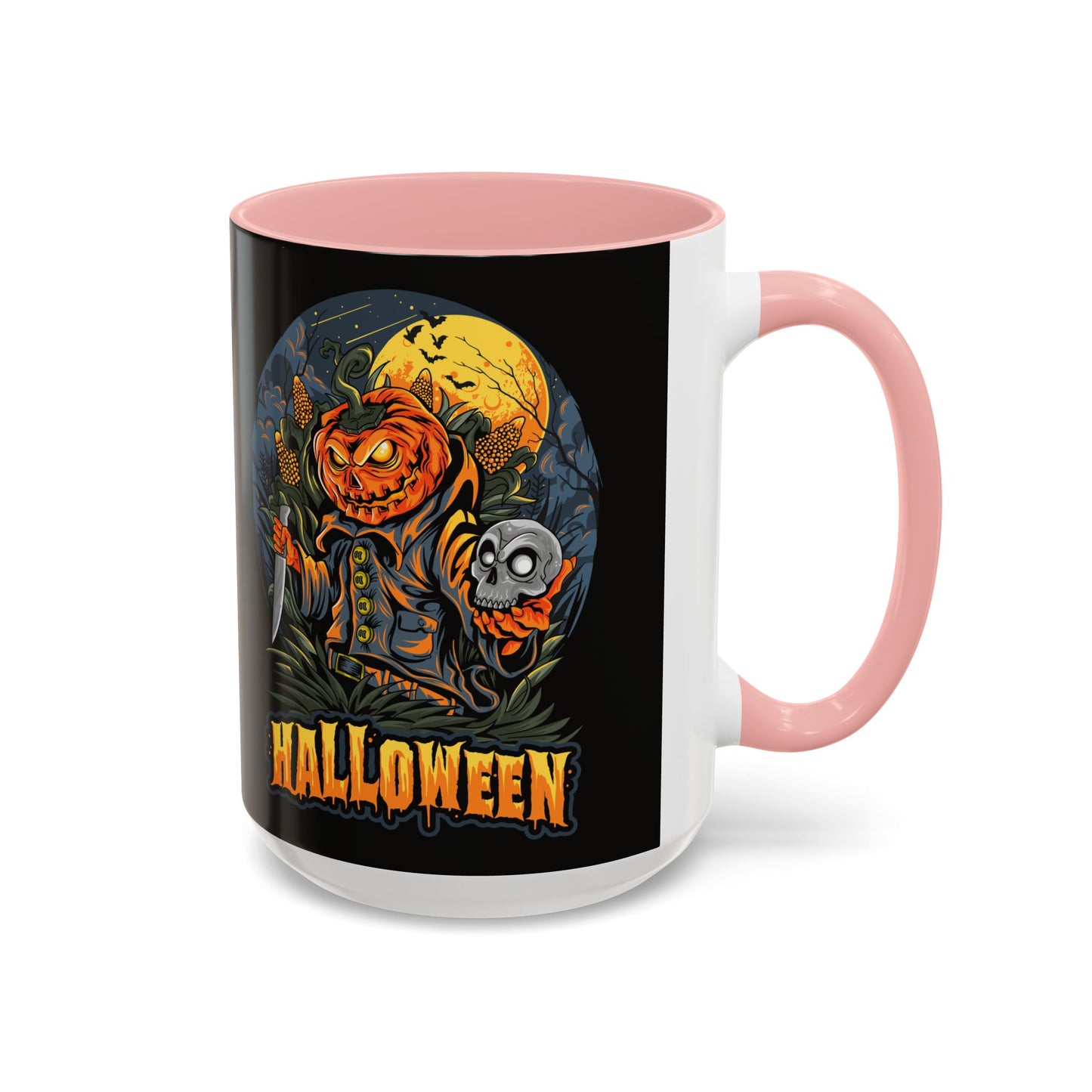 Halloween Pumpkin Coffee Mug, Spooky Mug, Fall Decor, Gift for Halloween Lovers, Black Mug, 11oz or 15oz