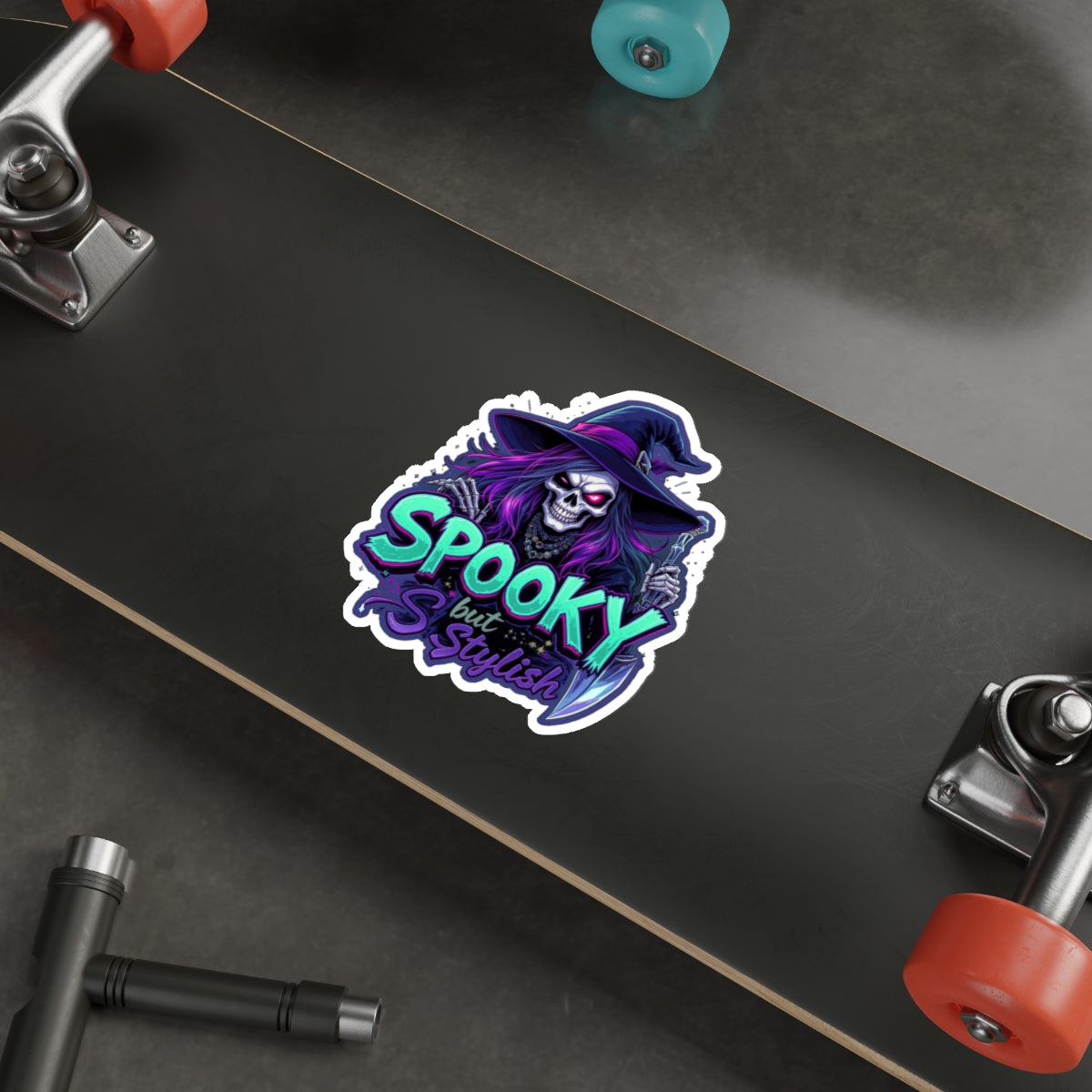 Spooky Witch Die-Cut Sticker | Halloween Decor, Cool Vinyl Decal, Witchy Gifts, Laptop Stickers, Boho Aesthetic