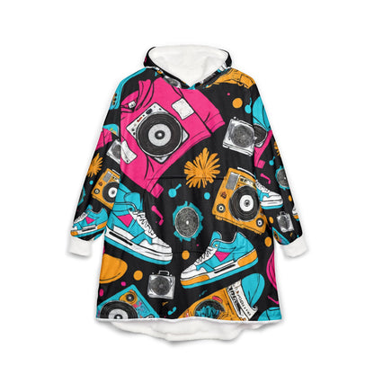 Retro Vibes Unisex Hooded Blanket