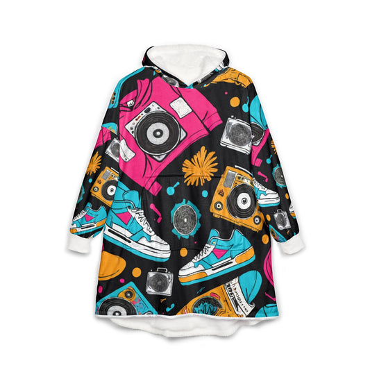 Retro Vibes Unisex Hooded Blanket