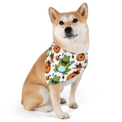 Halloween Frog Pet Bandana Collar, Cute Dog Scarf, Fall Accessories, Pet Costume, Halloween Pet Apparel, Festive Dog Wear