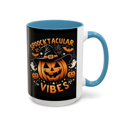 Halloween Accent Coffee Mug - Spooktacular Vibes, Fall Home Decor, Pumpkin Lovers Gift, Trick or Treat Mug, Spooky Season Drinkware