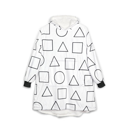 Cozy Abstract Pattern Hooded Blanket