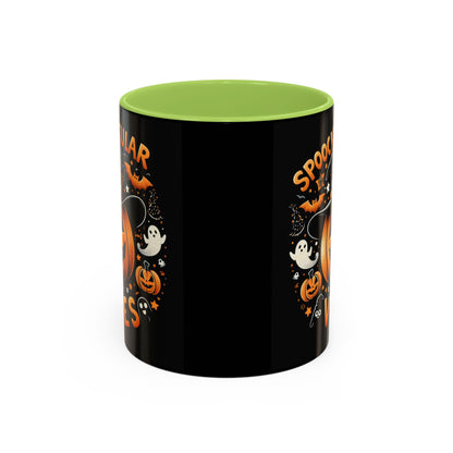 Halloween Accent Coffee Mug - Spooktacular Vibes, Fall Home Decor, Pumpkin Lovers Gift, Trick or Treat Mug, Spooky Season Drinkware