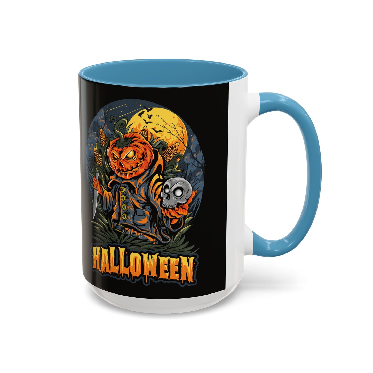 Halloween Pumpkin Coffee Mug, Spooky Mug, Fall Decor, Gift for Halloween Lovers, Black Mug, 11oz or 15oz