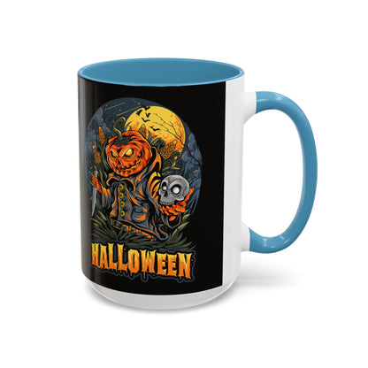 Halloween Pumpkin Coffee Mug, Spooky Mug, Fall Decor, Gift for Halloween Lovers, Black Mug, 11oz or 15oz