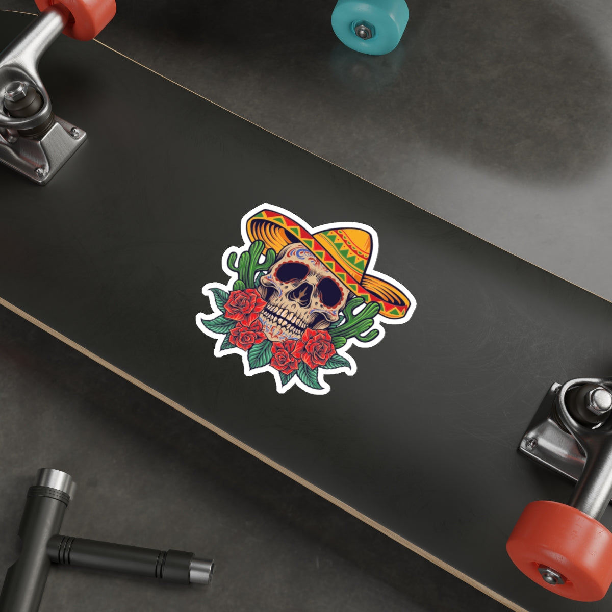 Vibrant Sugar Skull Stickers | Dia de los Muertos Decor, Mexican Culture Art, Laptop Decor, Gift for Halloween, Party Supplies