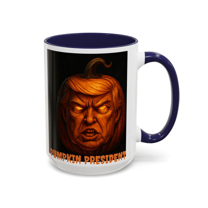 Halloween Pumpkin President Mug, Fun Gift for Coffee Lovers, Spooky Decor, Trick or Treat, Autumn Vibes, Unique Collectible