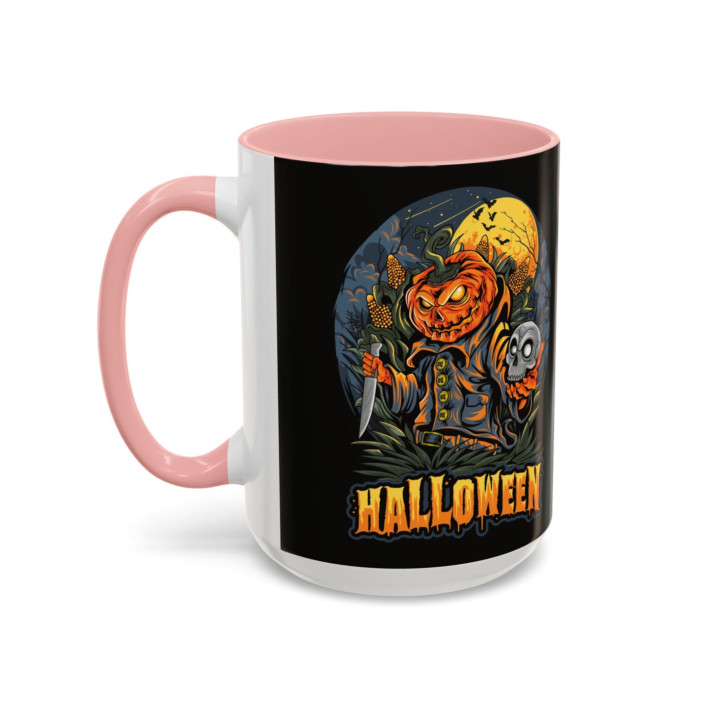 Halloween Pumpkin Coffee Mug, Spooky Mug, Fall Decor, Gift for Halloween Lovers, Black Mug, 11oz or 15oz
