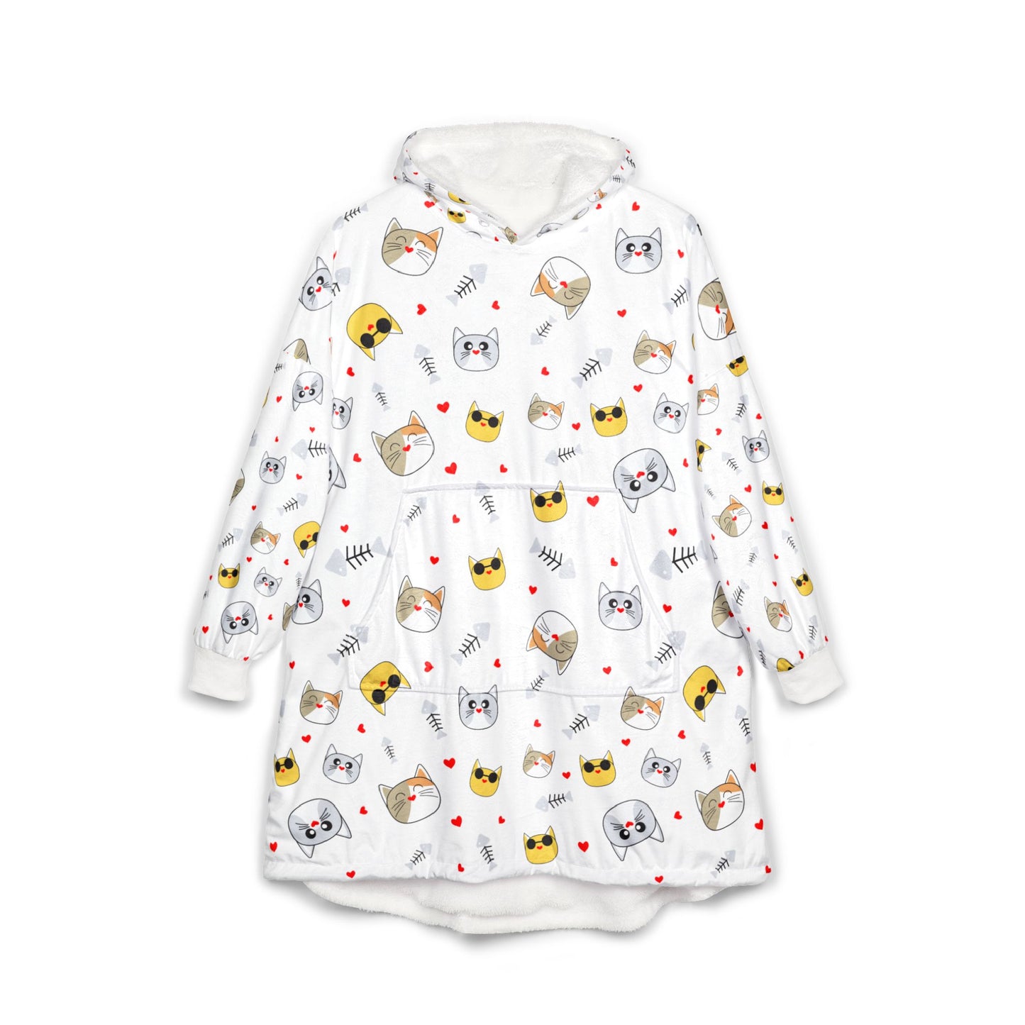 Cozy Unisex Hooded Blanket with Whimsical Animal Print