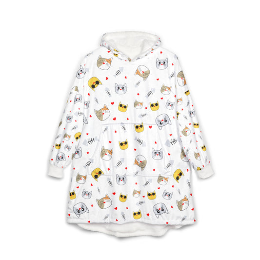 Cozy Unisex Hooded Blanket with Whimsical Animal Print