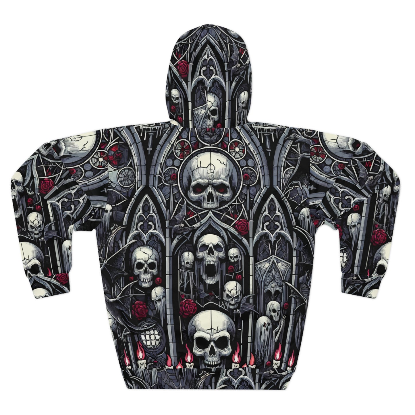 Gothic Skull Pullover Hoodie, Unisex Hoodie, Dark Fashion, Halloween Apparel, Alternative Clothing, Edgy Streetwear