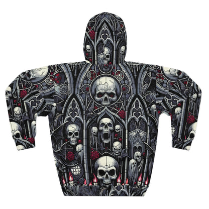 Gothic Skull Pullover Hoodie, Unisex Hoodie, Dark Fashion, Halloween Apparel, Alternative Clothing, Edgy Streetwear