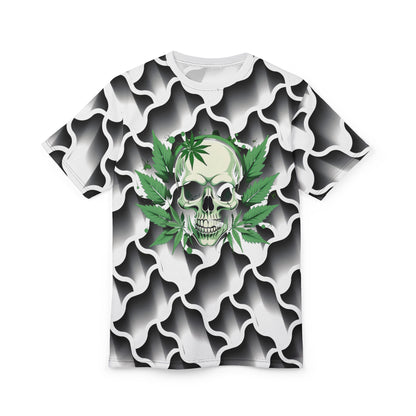 Skull & Leaf Unisex Tee, Edgy Graphic Shirt for Festival Vibes, Halloween Costume, Music Lovers, Gift for Him/Her, Streetwear Style