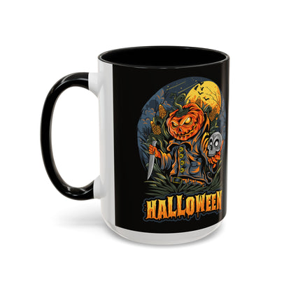 Halloween Pumpkin Coffee Mug, Spooky Mug, Fall Decor, Gift for Halloween Lovers, Black Mug, 11oz or 15oz