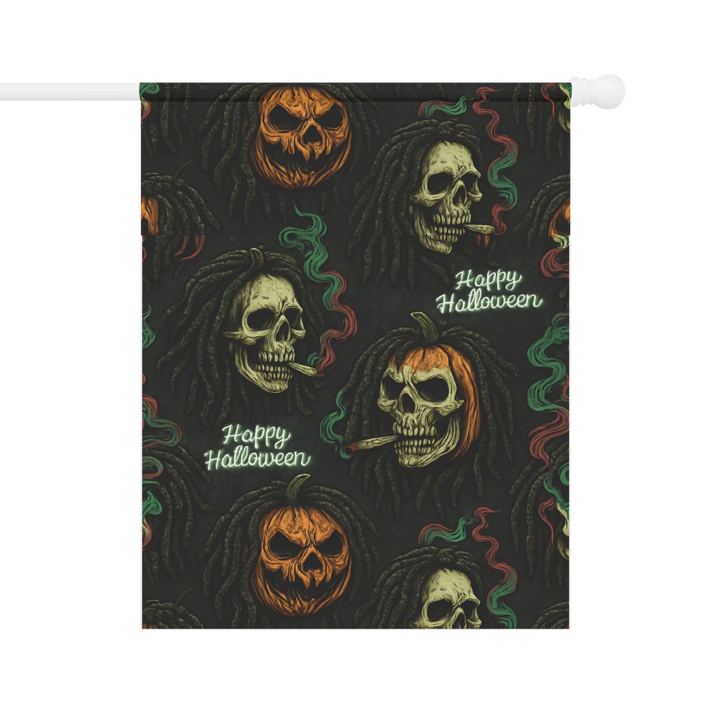 Halloween Garden Banner, Spooky Yard Decoration, Pumpkin & Skull Decor, Outdoor Halloween Decor, Fall Home Accents