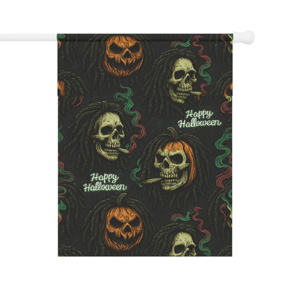 Halloween Garden Banner, Spooky Yard Decoration, Pumpkin & Skull Decor, Outdoor Halloween Decor, Fall Home Accents